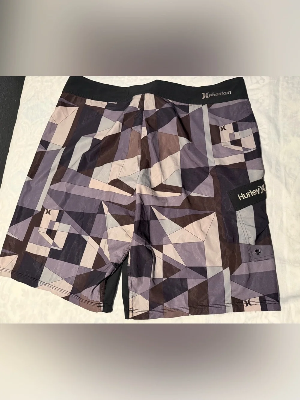 Hurley phantom Purple grey Geometric Swim Trunks size 36